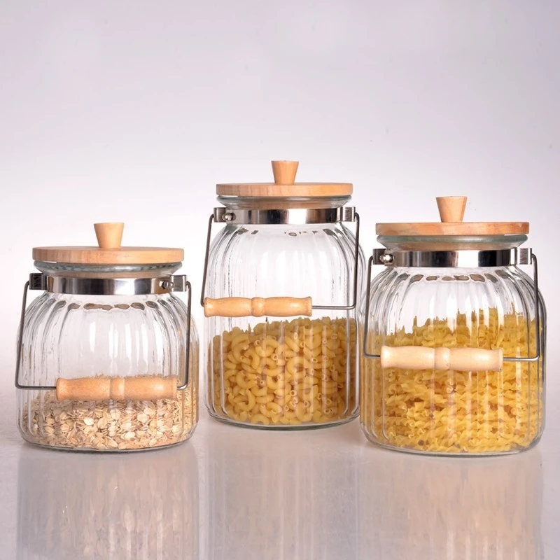 Glass Jars with Bamboo Lid And Handle 1 Glass Jars with Bamboo Lid And Handle 1