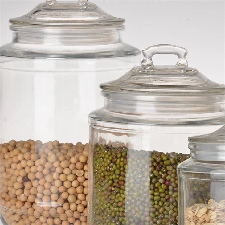 Glass Jar With Glass Lid Customize LOGO