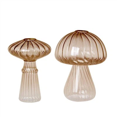 Mini staklena vaza s gljivama