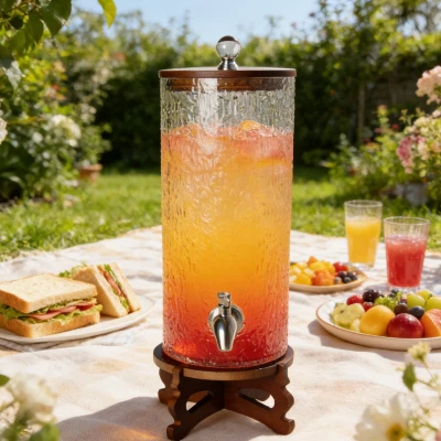 Stakleni dozator s cilindričnom{0}}teksturom stabla